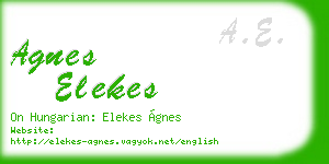 agnes elekes business card