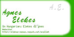 agnes elekes business card